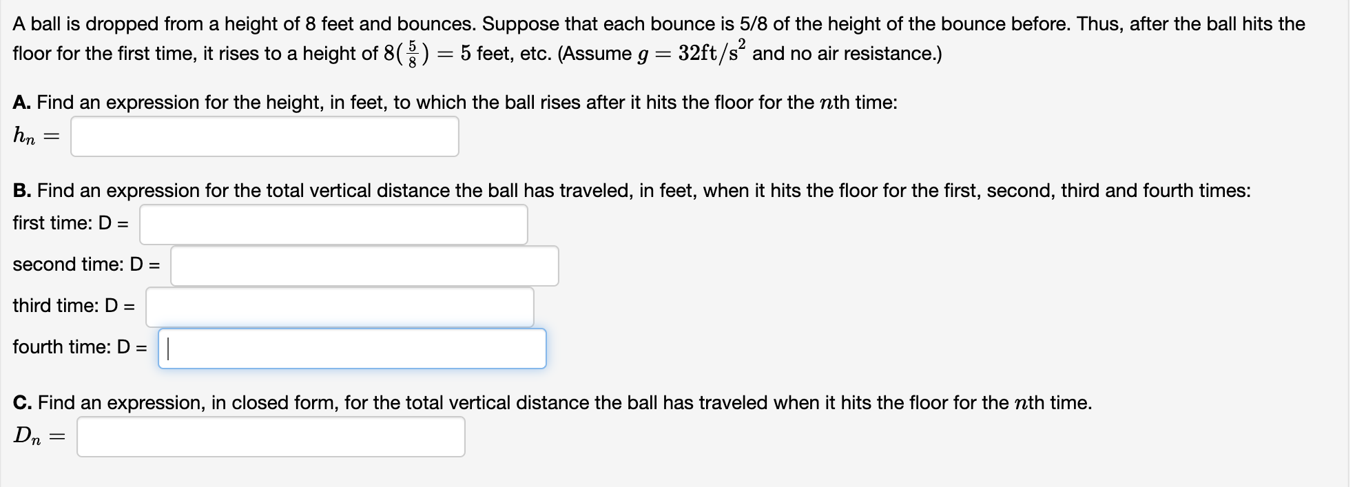 solved-a-ball-is-dropped-from-a-height-of-8-feet-and-chegg