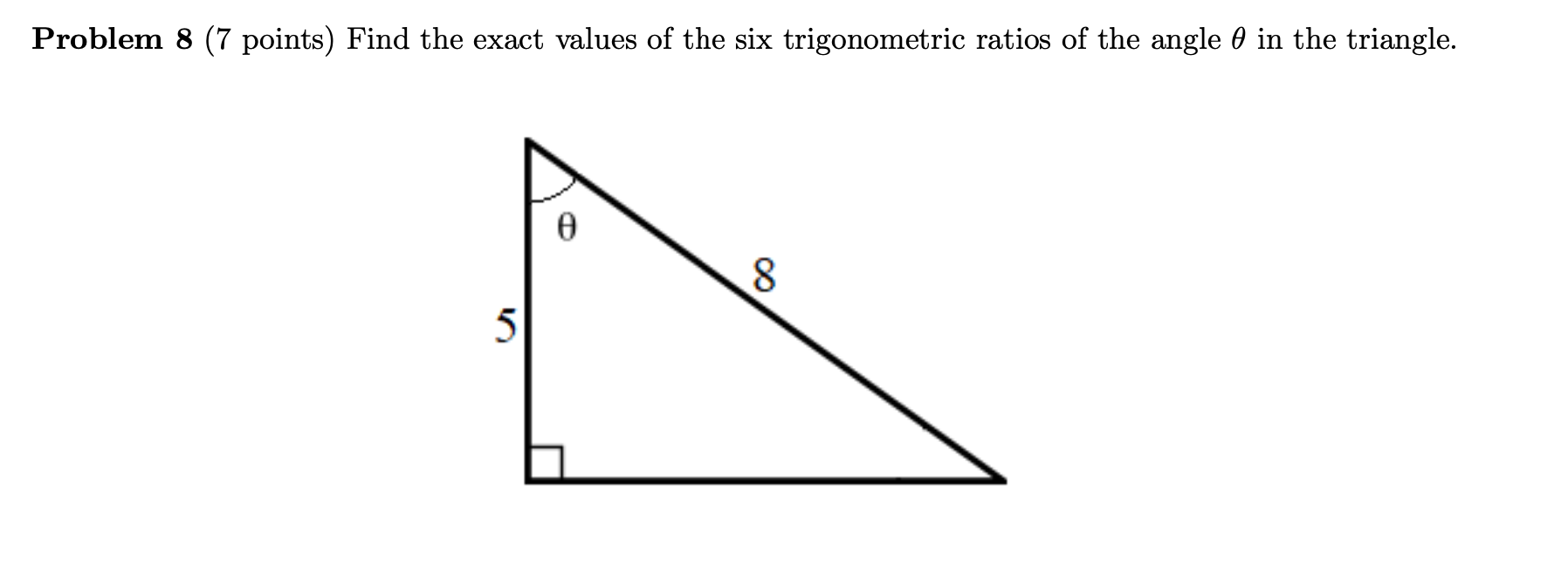 Solved Problem 8 (7 points) Find the exact values of the six | Chegg.com