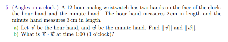 Solved 5. (Angles on a clock.) A 12-hour analog wristwatch | Chegg.com