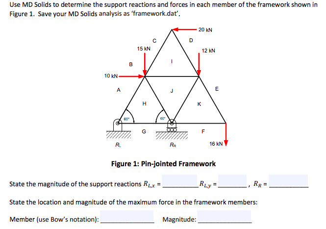 Solved Use MD Solids to determine the support reactions and | Chegg.com