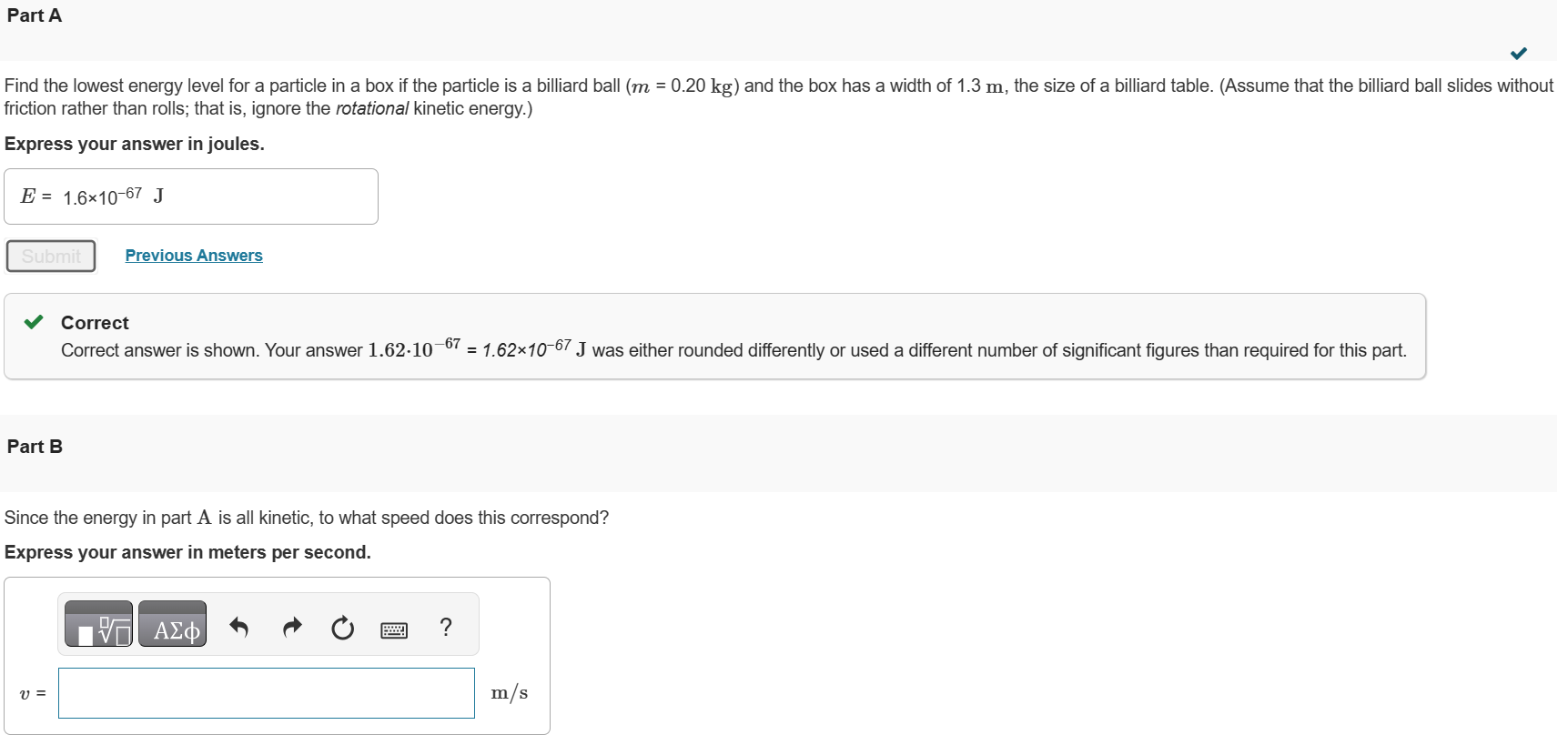 Solved Find the lowest energy level for a particle in a box | Chegg.com