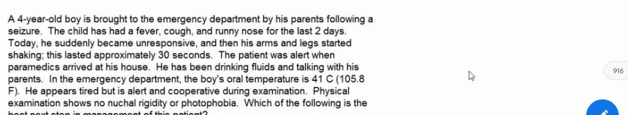 Solved A 4-year-old boy is brought to the emergency | Chegg.com