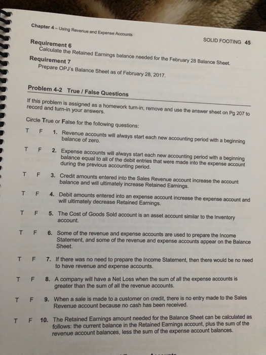 Solved 44 SOLID FOOTING Chapter 4Using Revenue and Expense
