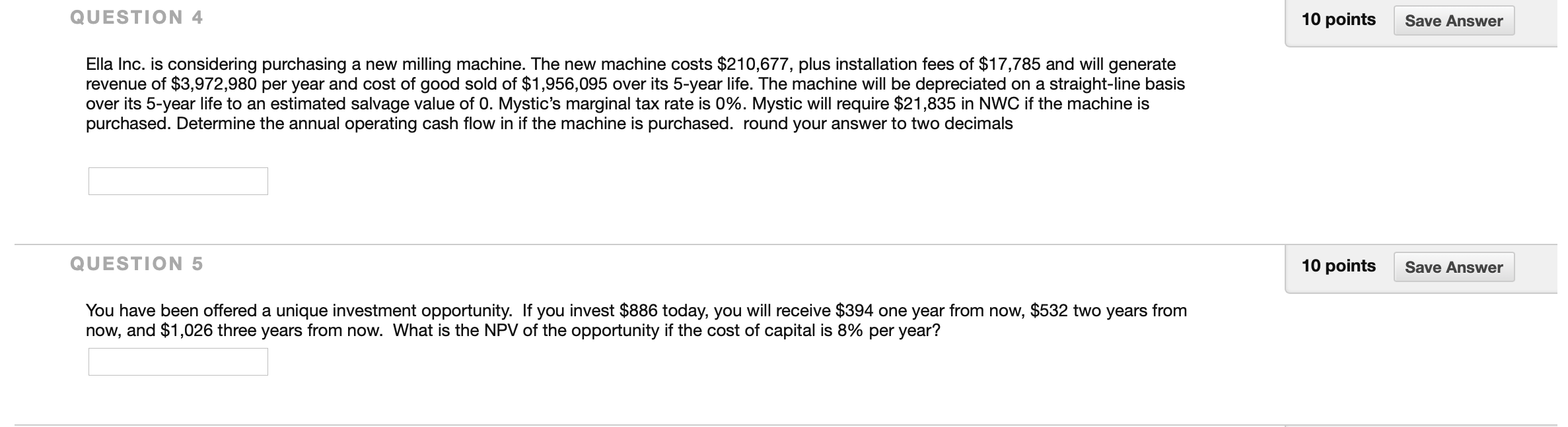 Solved QUESTION 4 10 points Save Answer Ella Inc. is | Chegg.com