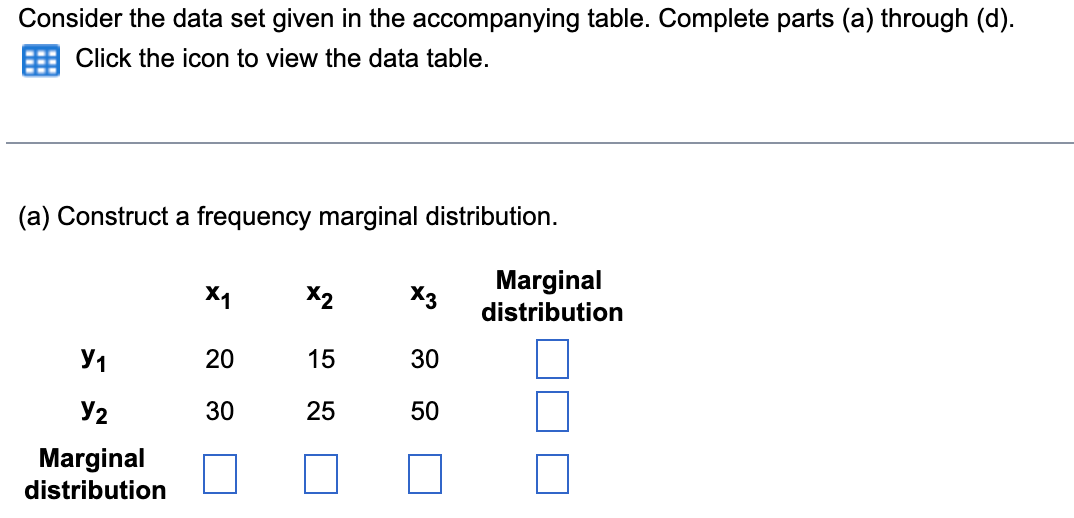 Solved Consider The Data Set Given In The Accompanying 6269