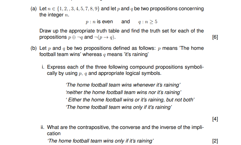 Solved (a) Letn € {1,2,,3,4,5,7,8,9} And Let P And Q Be Two | Chegg.com