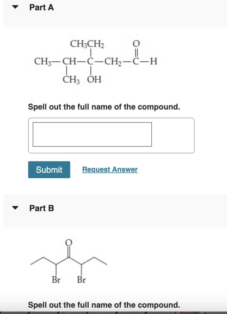 Solved Spell Out The Full Name Of The Compound. Part B Spell | Chegg.com