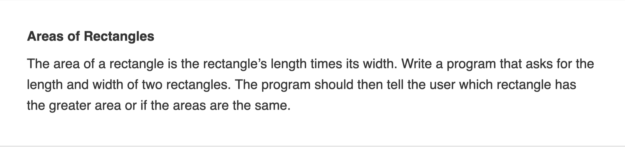 Solved Areas of Rectangles The area of a rectangle is the | Chegg.com