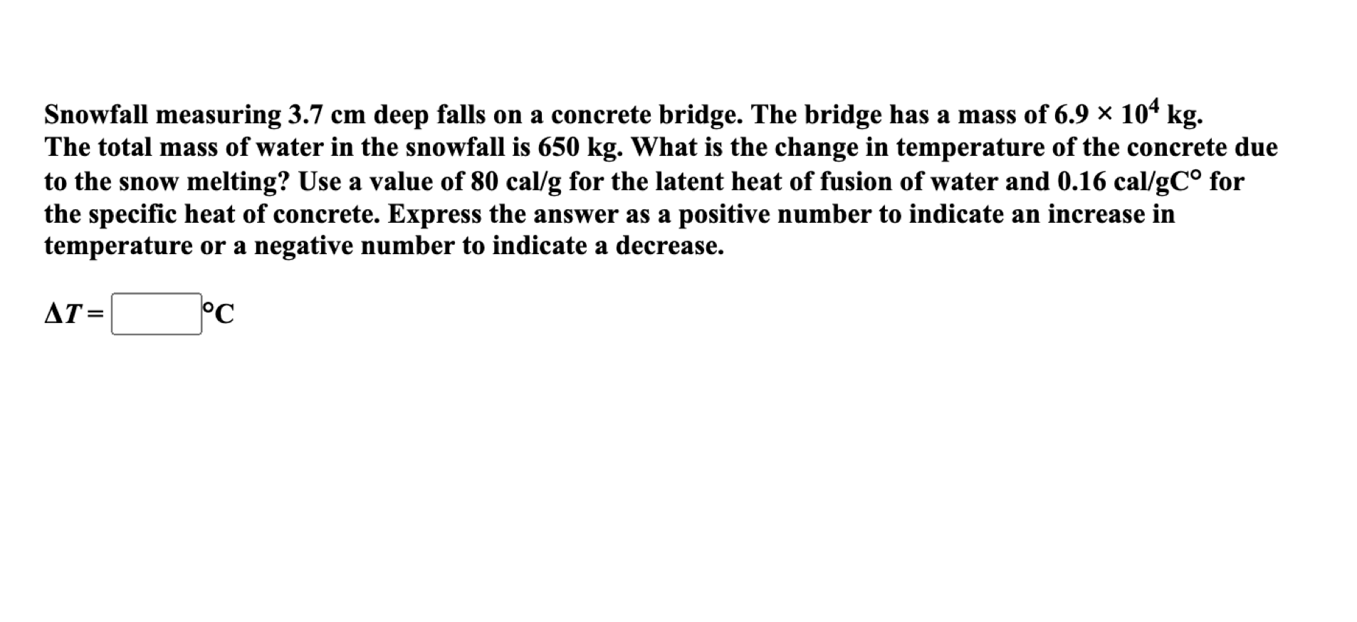 Solved Snowfall measuring 3.7 cm deep falls on a concrete | Chegg.com