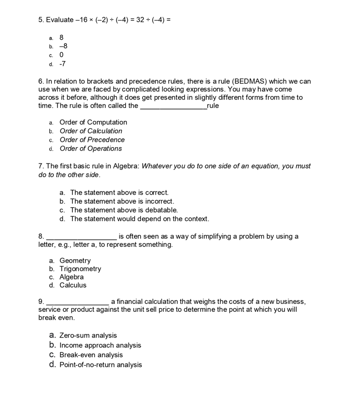 Solved MULTIPLE CHOICE QUESTIONS INSTRUCTIONS: Read | Chegg.com