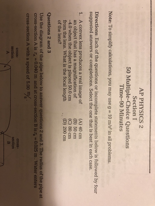Solved AP PHYSICS 2 Section I 50 Multiple-Choice Questions | Chegg.com