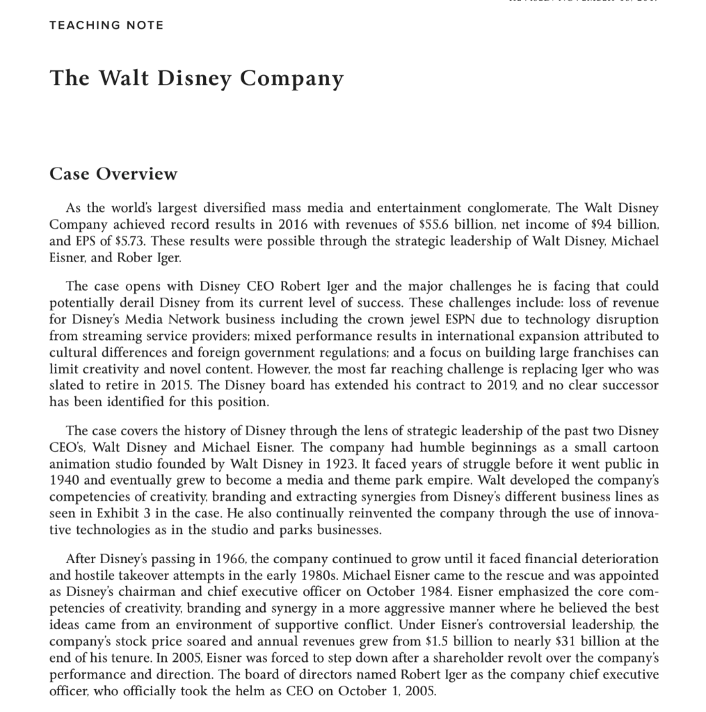 research paper about walt disney company