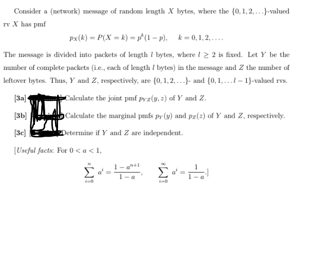Consider a (network) message of random length X | Chegg.com