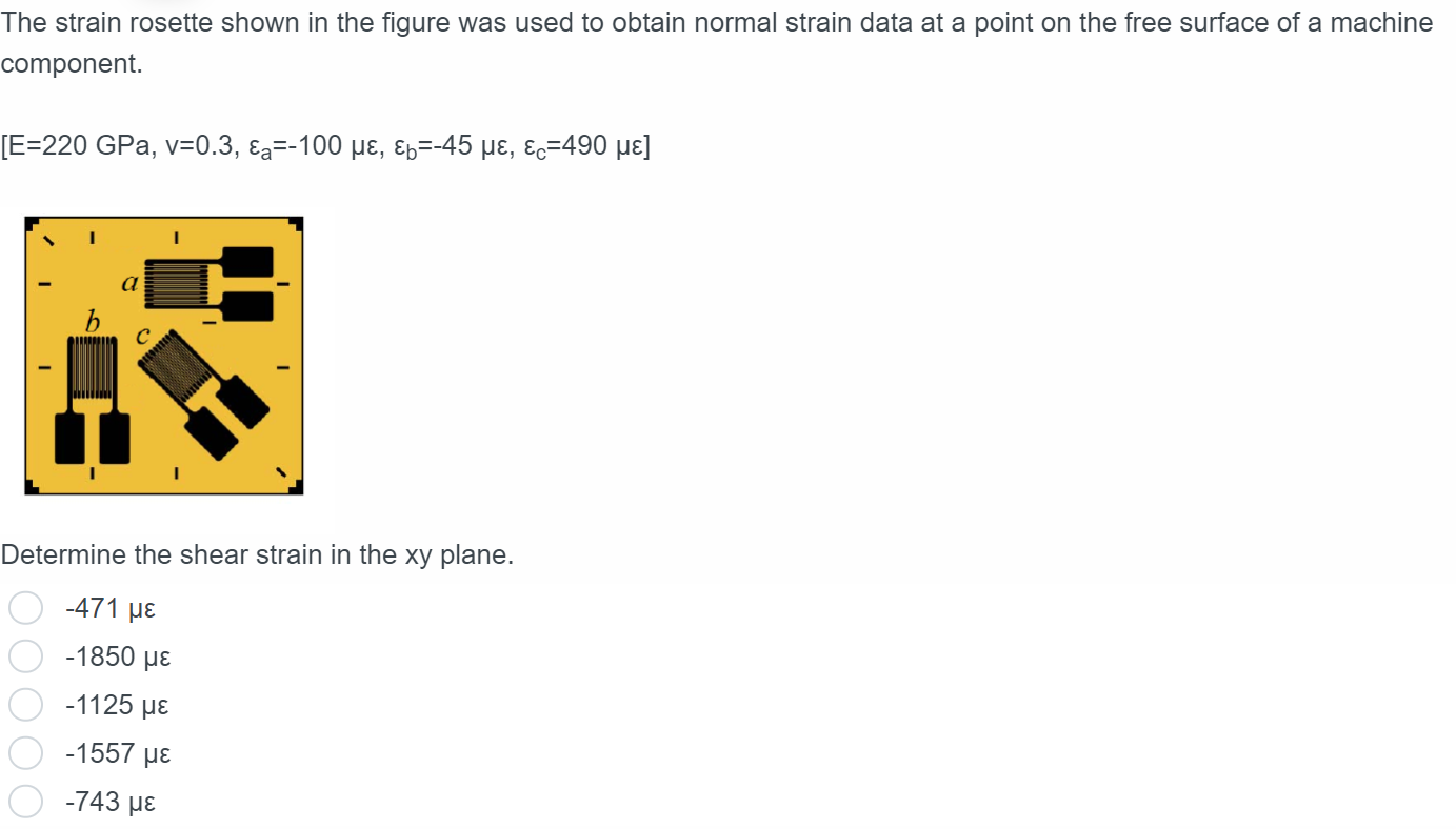 Solved The strain rosette shown in the figure was used to | Chegg.com