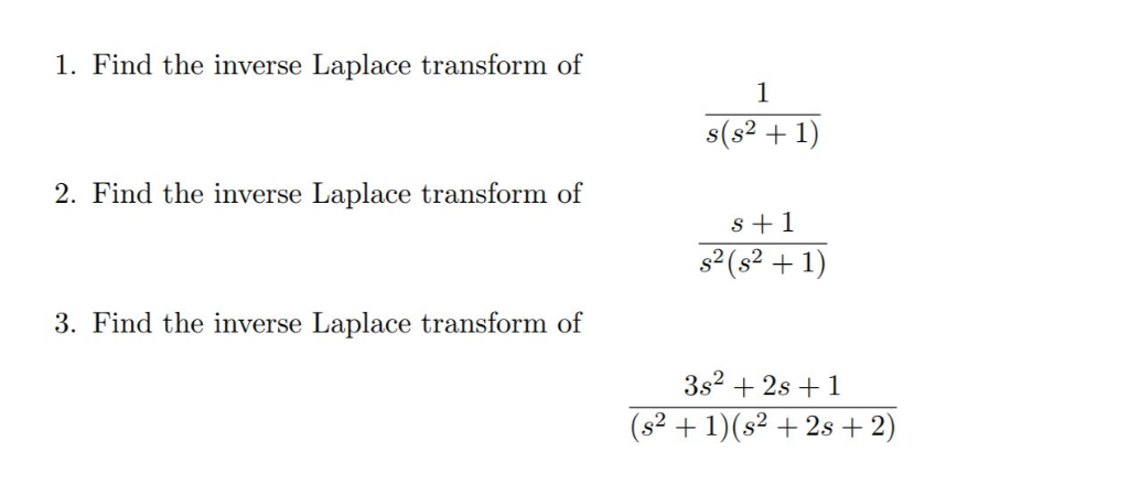 Inverse Laplace Transform Of S