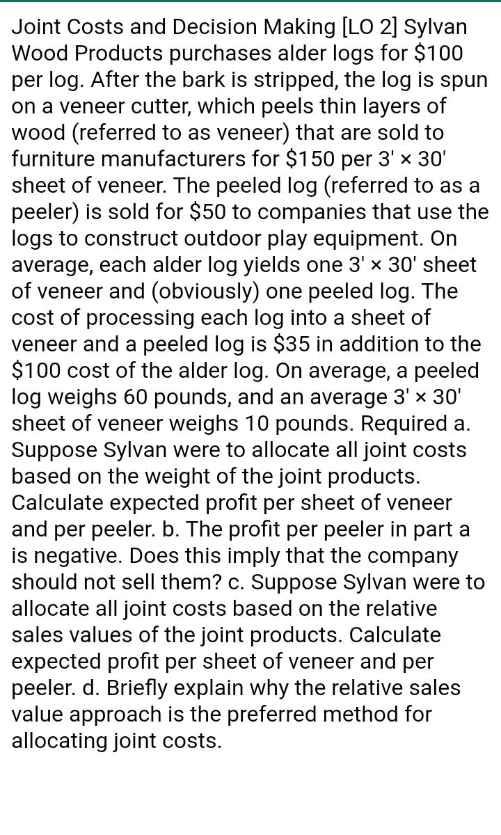 Joint Costs and Decision Making [LO 2] Sylvan Wood
