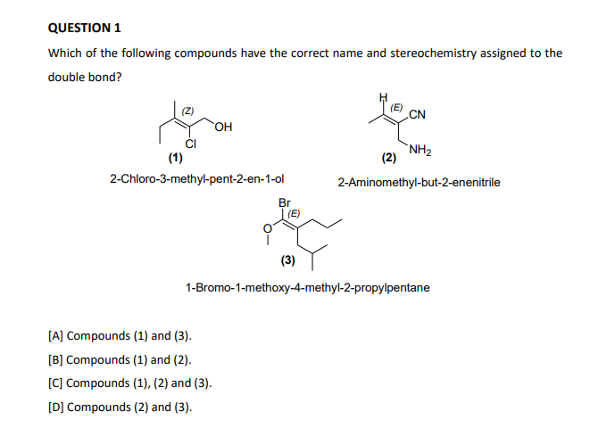 Solved Which of the following compounds have the correct | Chegg.com