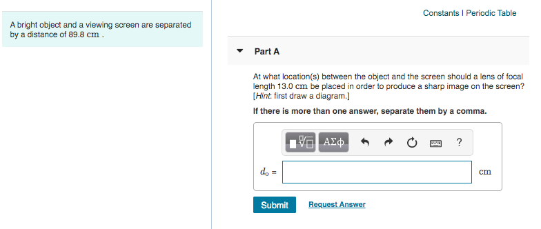 Solved Constants 1 Periodic Table A bright object and a | Chegg.com