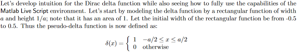 Let's develop intuition for the Dirac delta function | Chegg.com