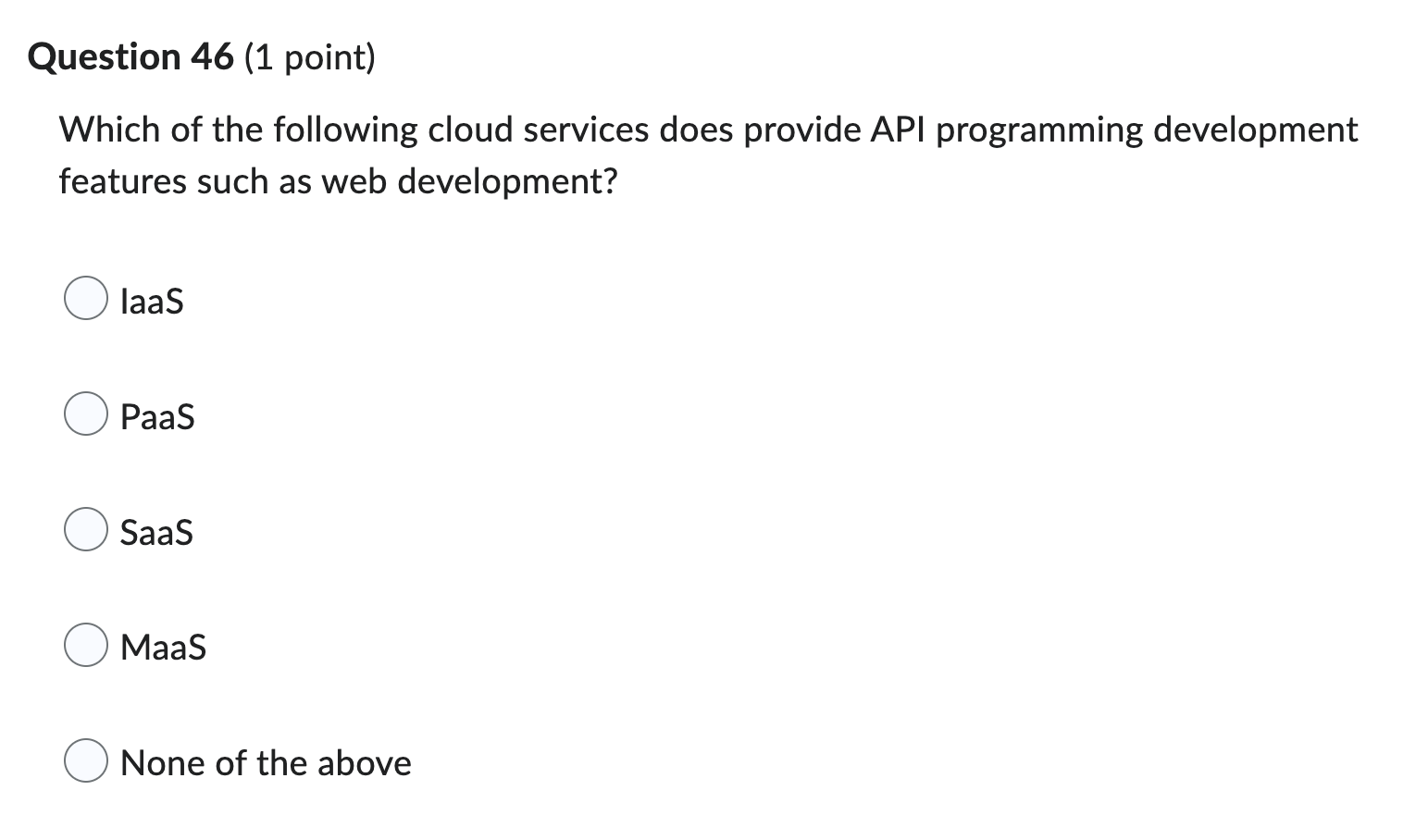 Solved Which of the following cloud services does provide | Chegg.com