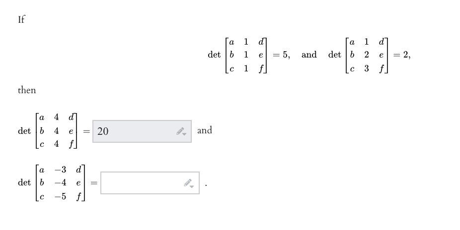 Solved If A D] A α 1 Det 6 1 E 1 D] 5 And Det B 2 C3f E