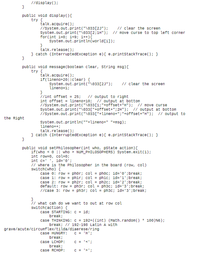 Programming Assignment Five 'Dinning Philosophers' | Chegg.com