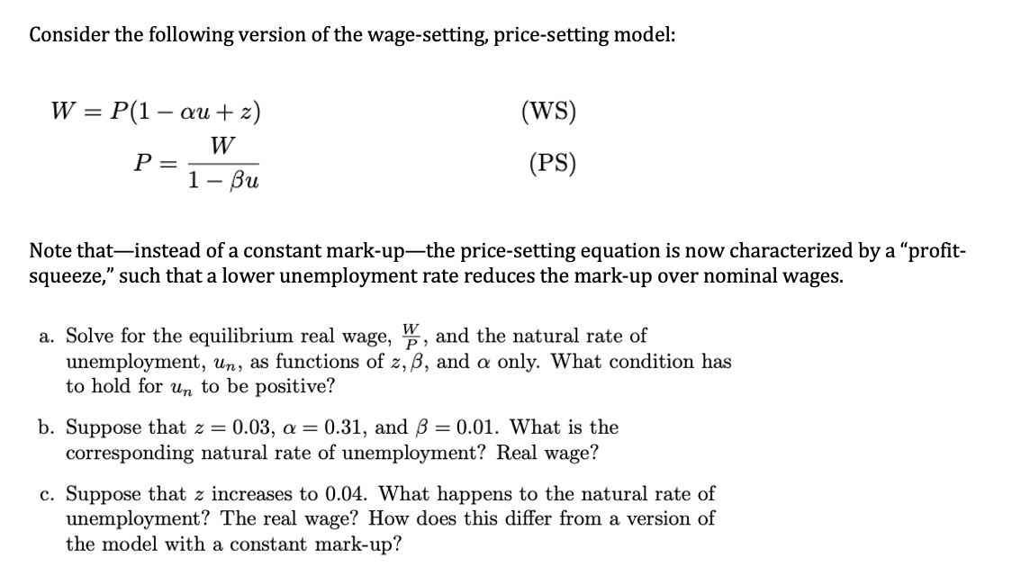 Equilibrium Wage Rate Formula