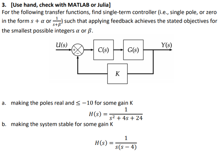 Solved 3. (Use hand, check with MATLAB or Julia] For the | Chegg.com