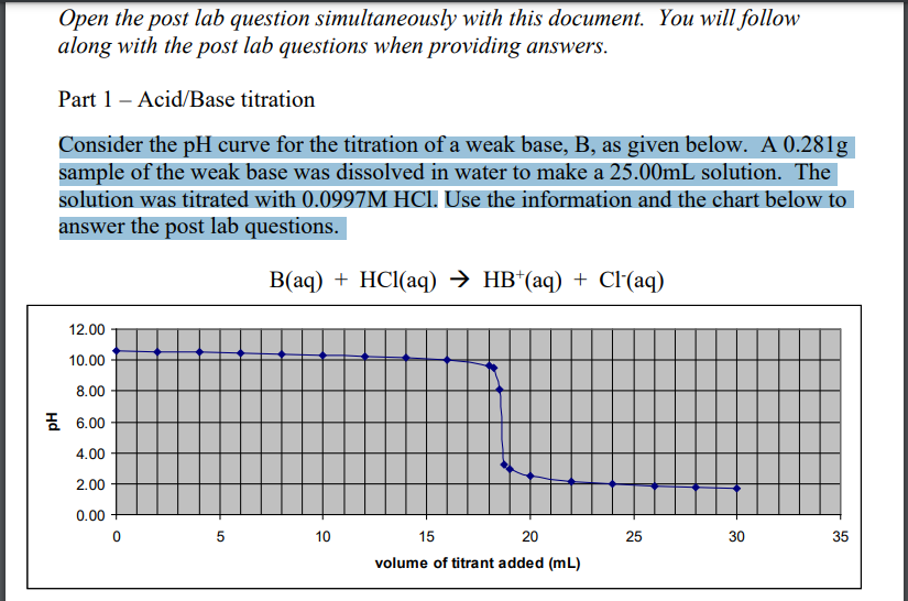 Solved Open the post lab question simultaneously with this | Chegg.com