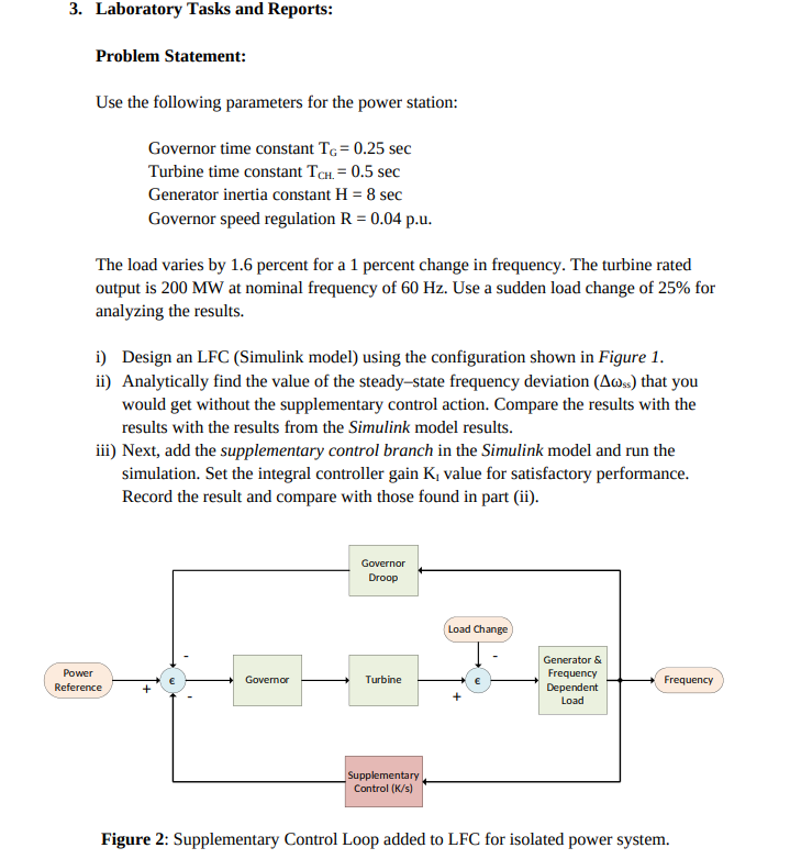 Solved 2.1 Load Frequency Control (LFC) The basic Load