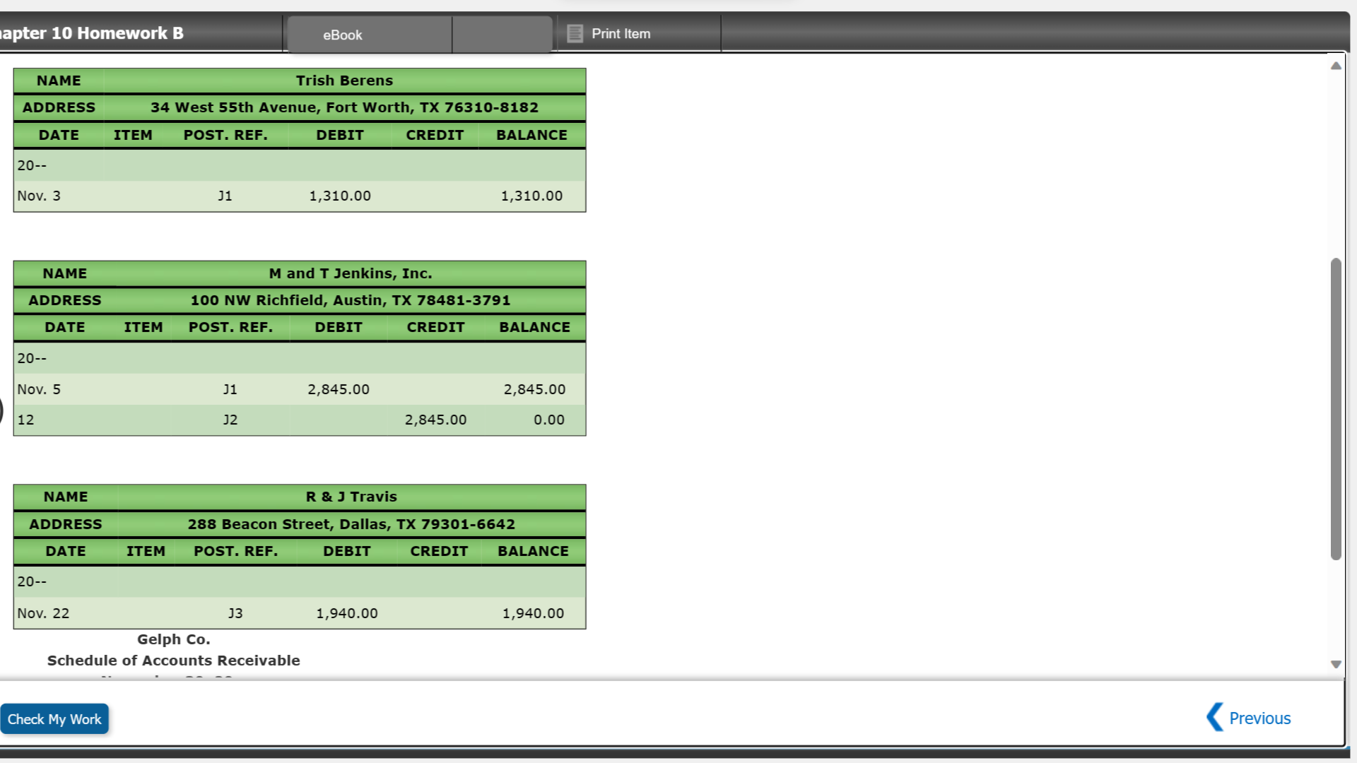Solved Schedule of Accounts Receivable From the accounts | Chegg.com