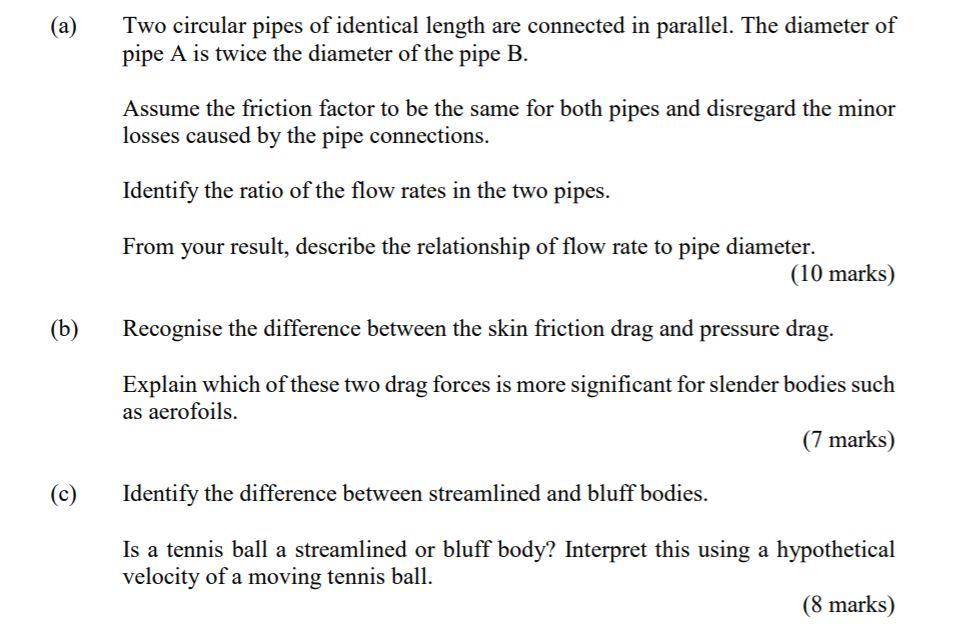 Solved (a) Two circular pipes of identical length are | Chegg.com