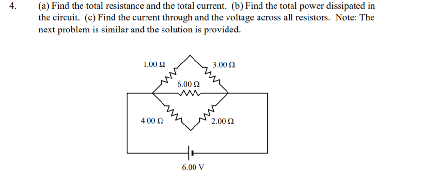 Solved (a) Find The Total Resistance And The Total Current. | Chegg.com