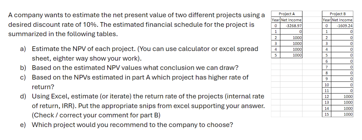 Solved A company wants to estimate the net present value of | Chegg.com