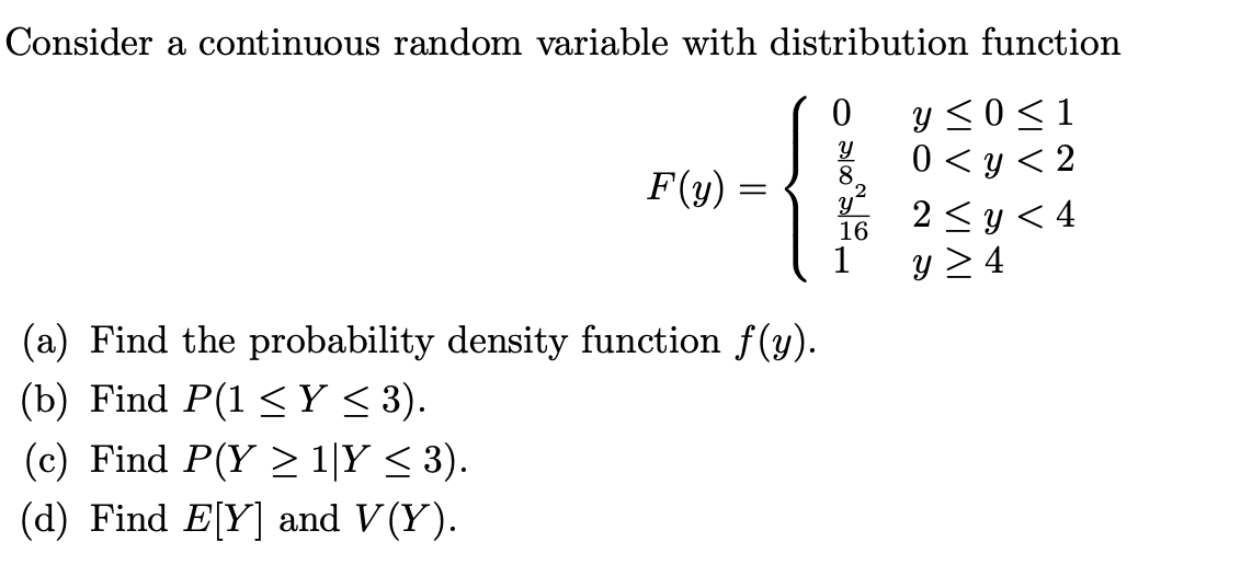 Solved Consider A Continuous Random Variable With | Chegg.com