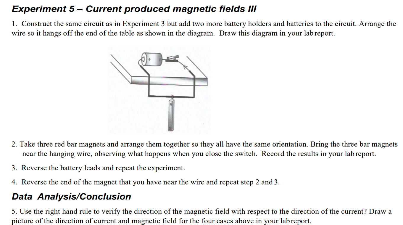 Solved Experiment 5 – Current Produced Magnetic Fields III | Chegg.com