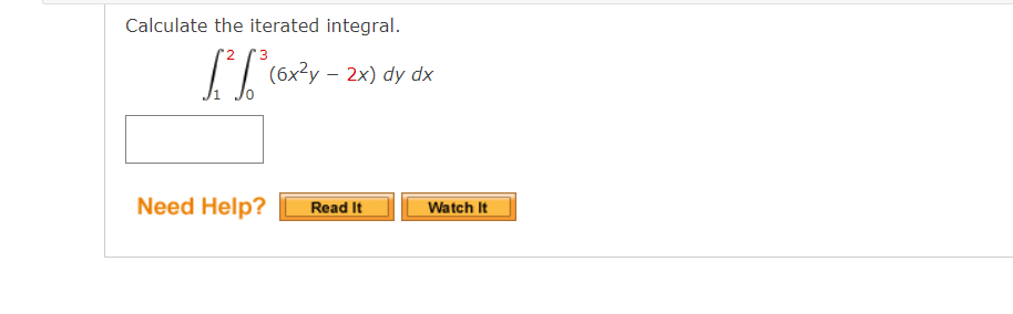 [solved] Calculate The Iterated Integral [ Int {1} {2}