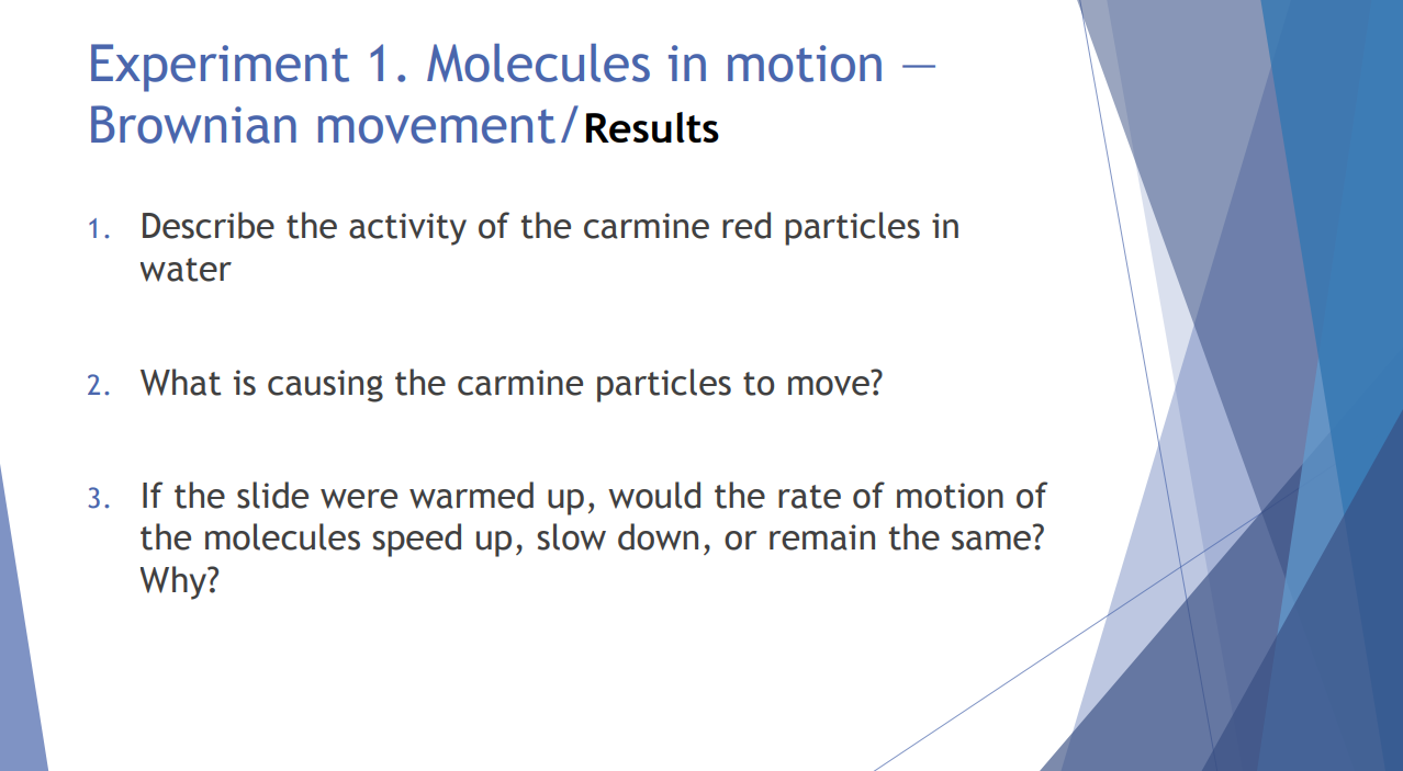 describe an experiment to observe brownian motion