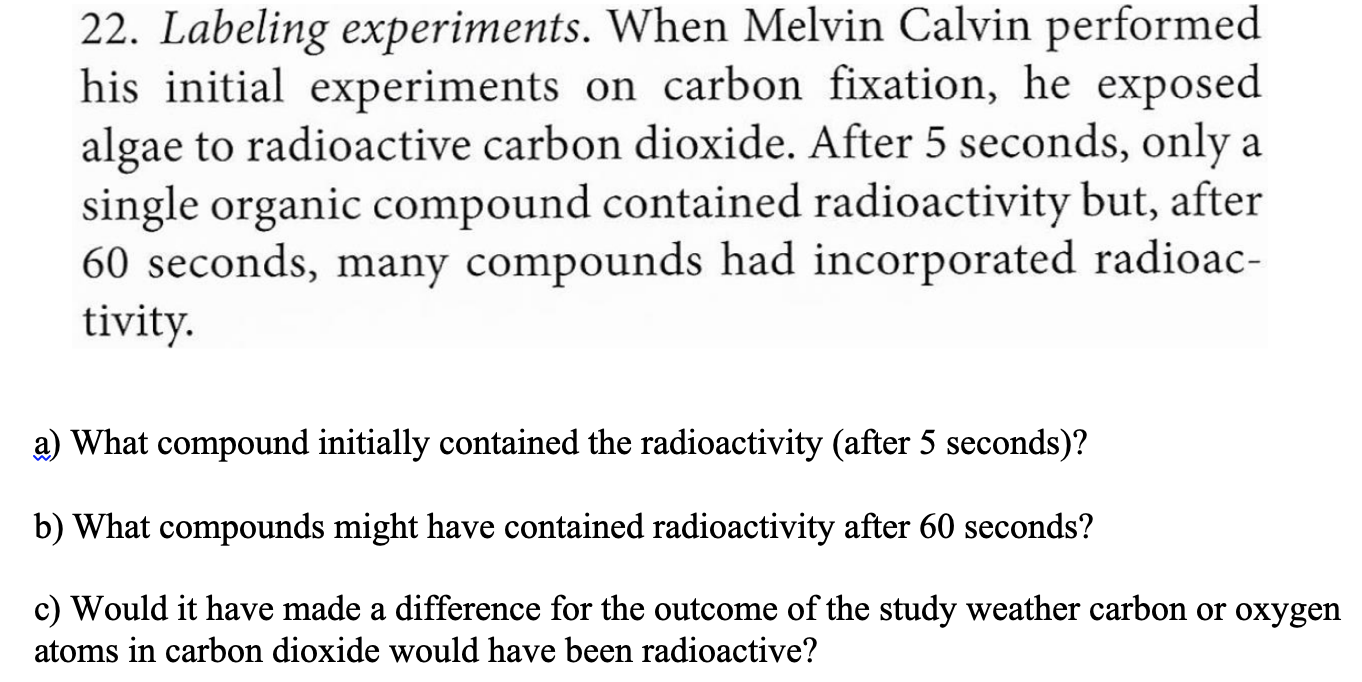 melvin calvin experiments