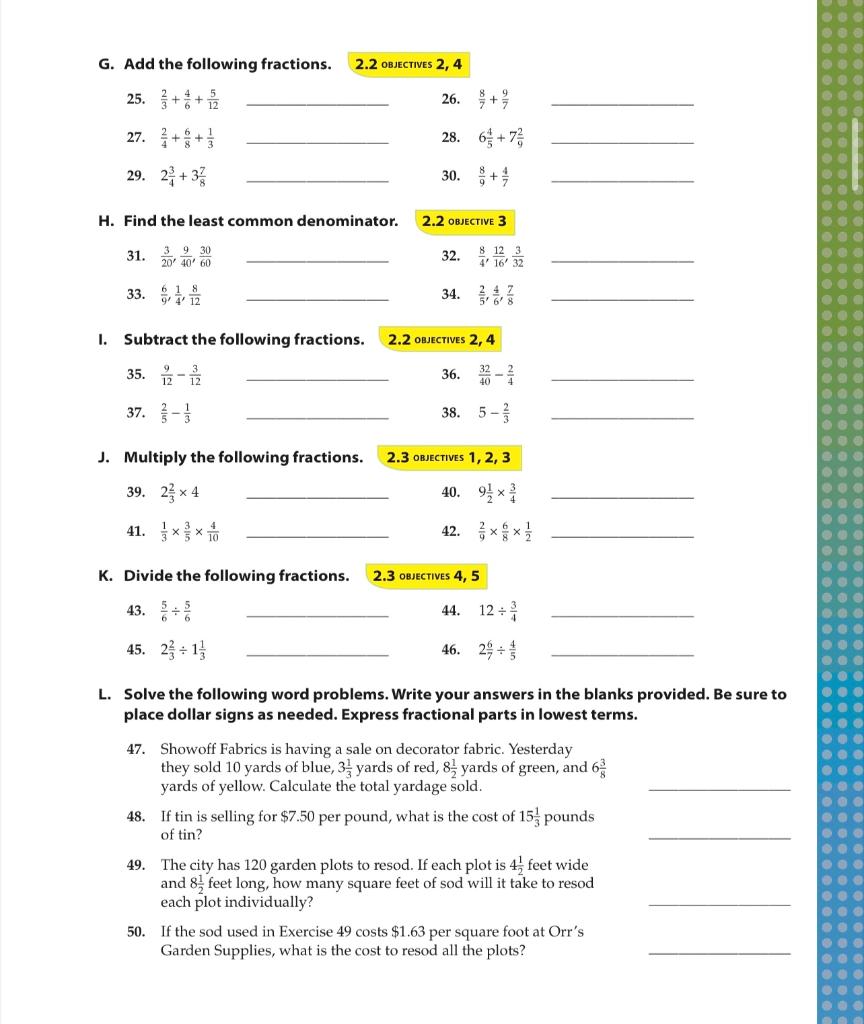 Solved Directions Complete the following problems. Write | Chegg.com