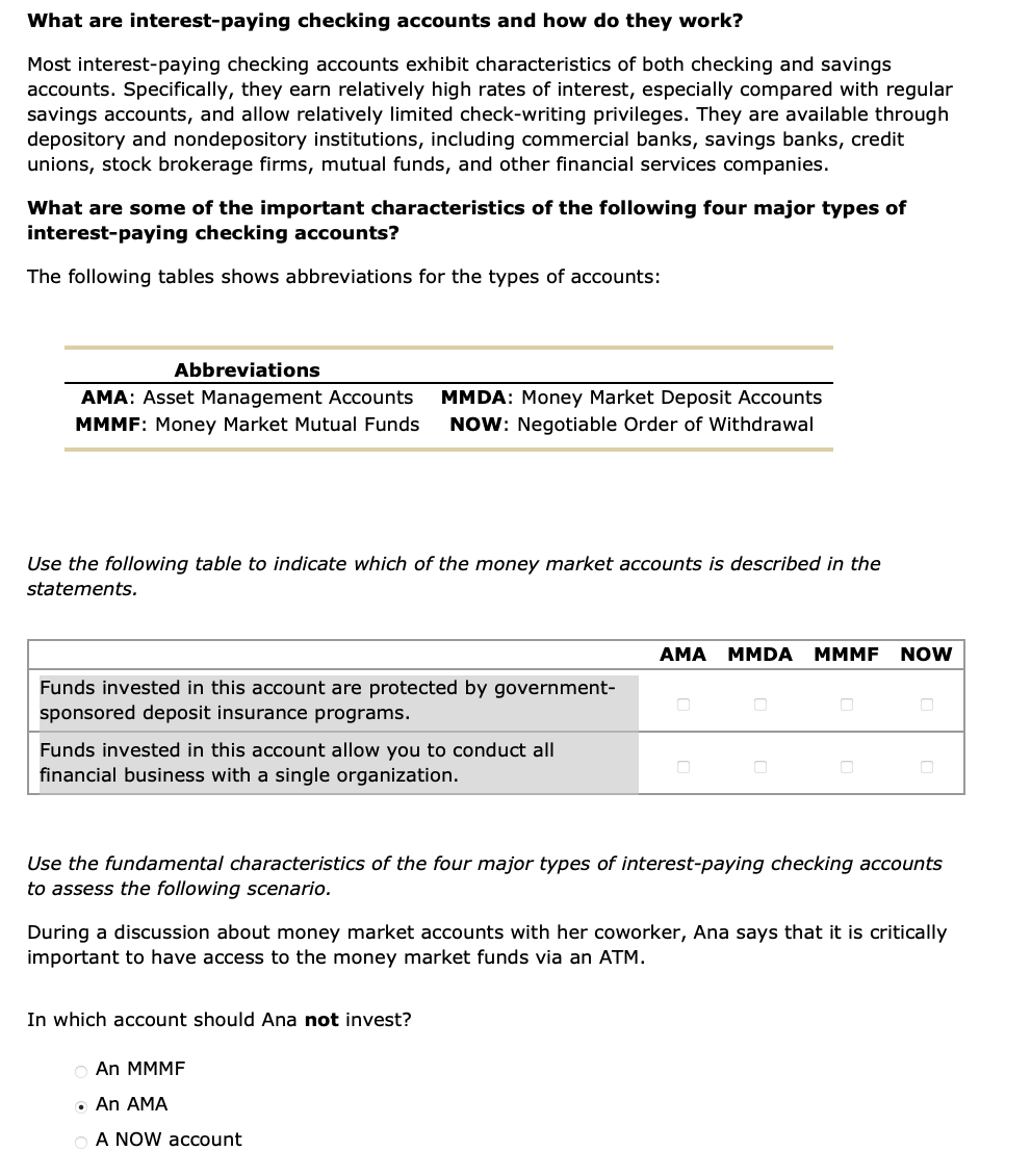 Interest Paying Checking Accounts