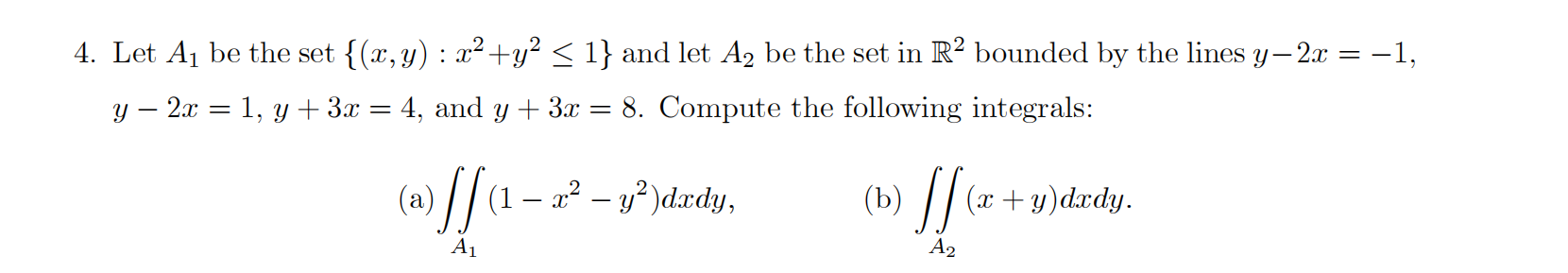 Solved 4. Let Aj Be The Set {(x,y) : X2 + Y2