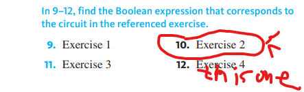In 9-12, find the Boolean expression that corresponds | Chegg.com