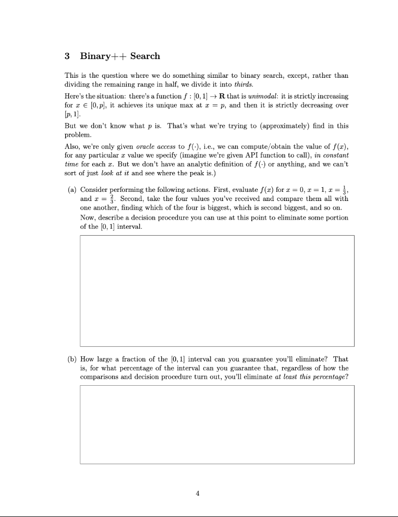 Solved 3 Binary++ Search This is the question where we do | Chegg.com