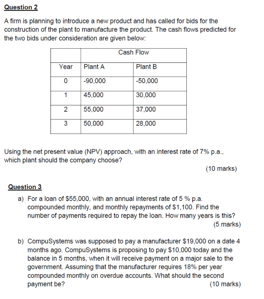 Solved Question 2 A firm is planning to introduce a new | Chegg.com