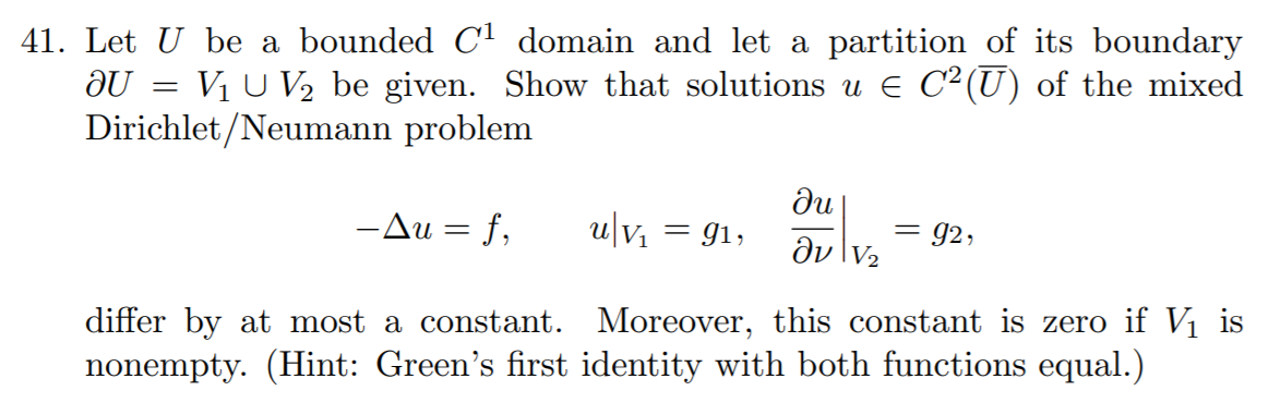 Solved 41. Let U be a bounded C1 domain and let a partition | Chegg.com