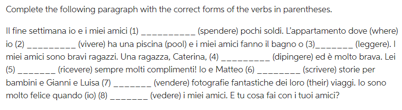 Complete the following paragraph with the correct | Chegg.com