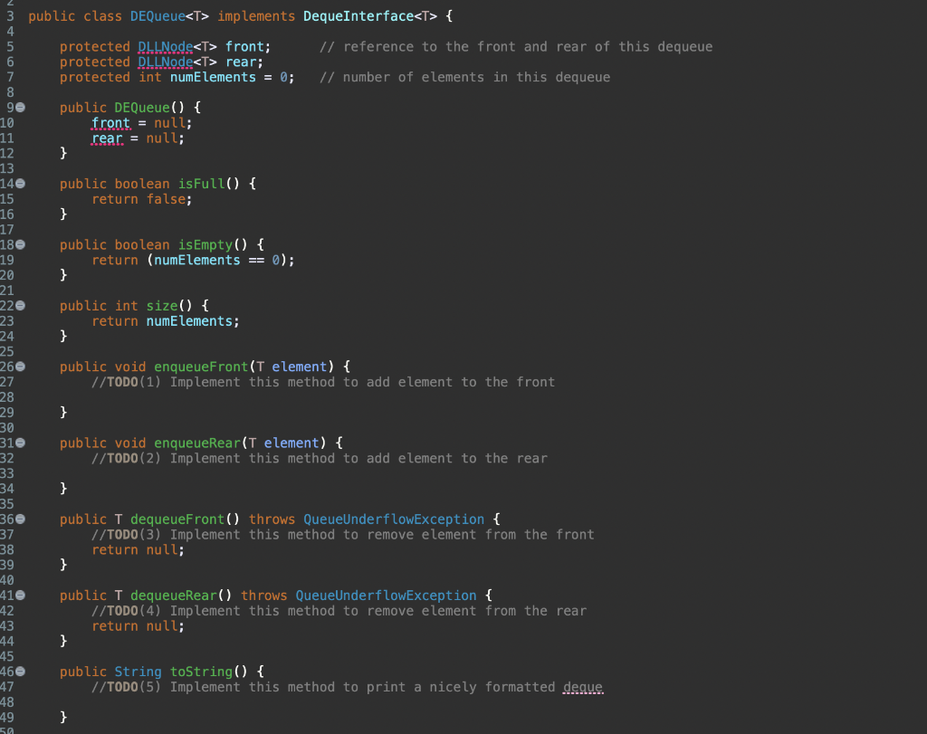 Solved A double-ended queue or deque is a generalization of | Chegg.com