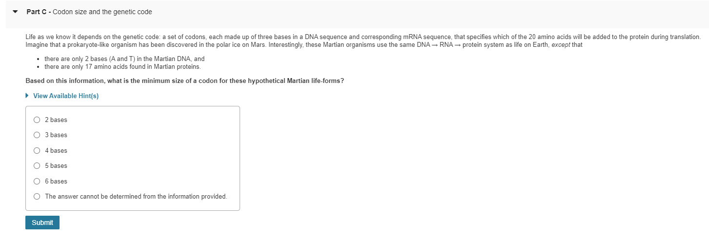solved-part-c-codon-size-and-the-genetic-code-life-as-we-chegg