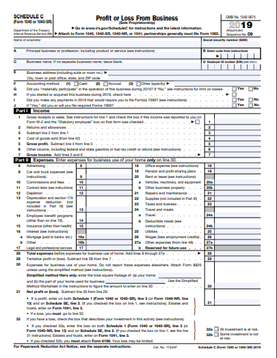 Irs Schedule C 2022 Solved Schedule C (Form 1040) Profit Or Loss From Business | Chegg.com